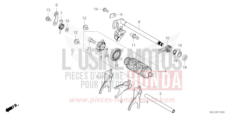 SCHALTTROMMEL (CRF1100A/A2/A4/AL/AL2/AL4) von Africa Twin Mechanik PEARL GLARE WHITE (NHB53H) von 2022